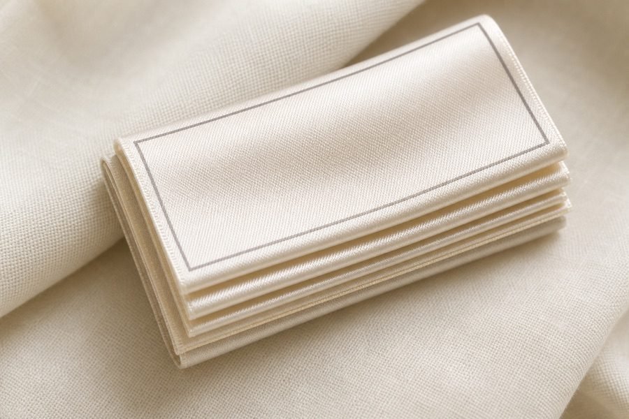 Washing label — logo technique at INEO bag factory