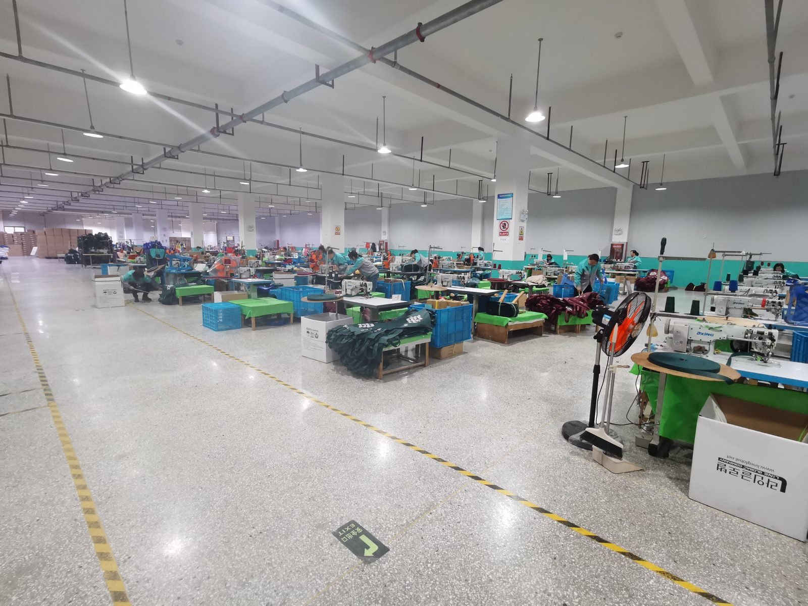 Sewing lines in the Hefei factory